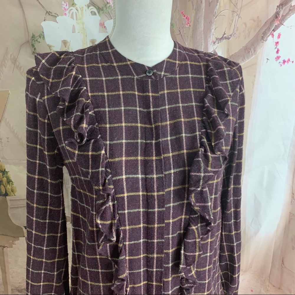 Madewell Plaid Ruffle-Front Top - Picture 8 of 13